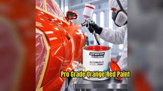 Professional 2K Orange Red Car Paint High Coverage Finish